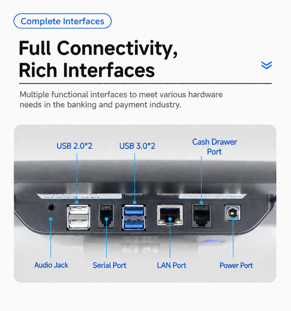 SN-A15 15.6 Inch Android POS System — Comprehensive I/O Synchronized Ecosystem