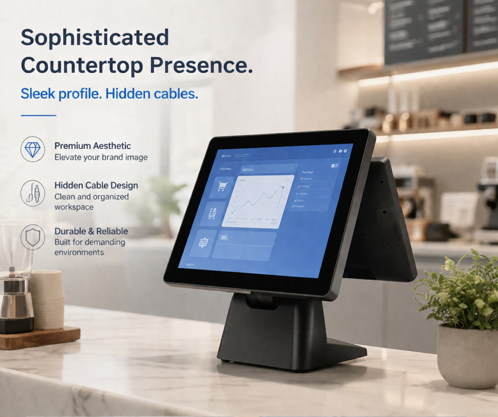 SN-B20 15″ Aluminum Alloy POS Terminal front view