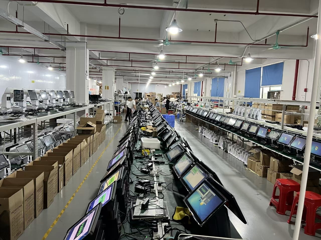 POS manufacturing and ESL assembly line mass production in ESD environments.