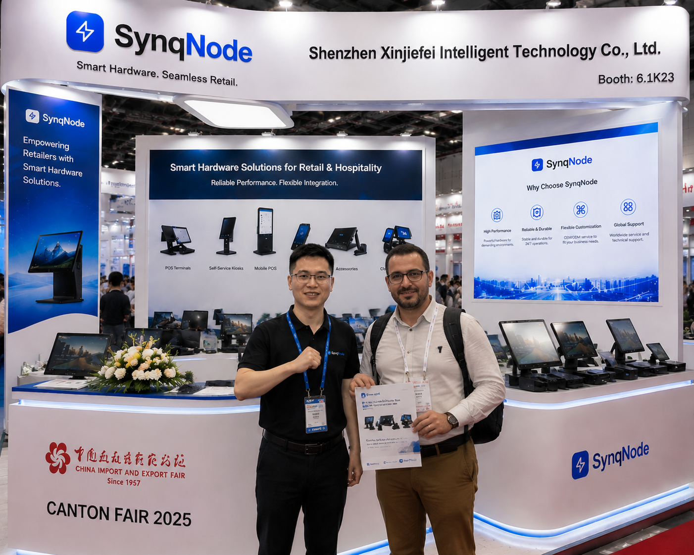 Strategic business contracts are signed at SynqNode headquarters.