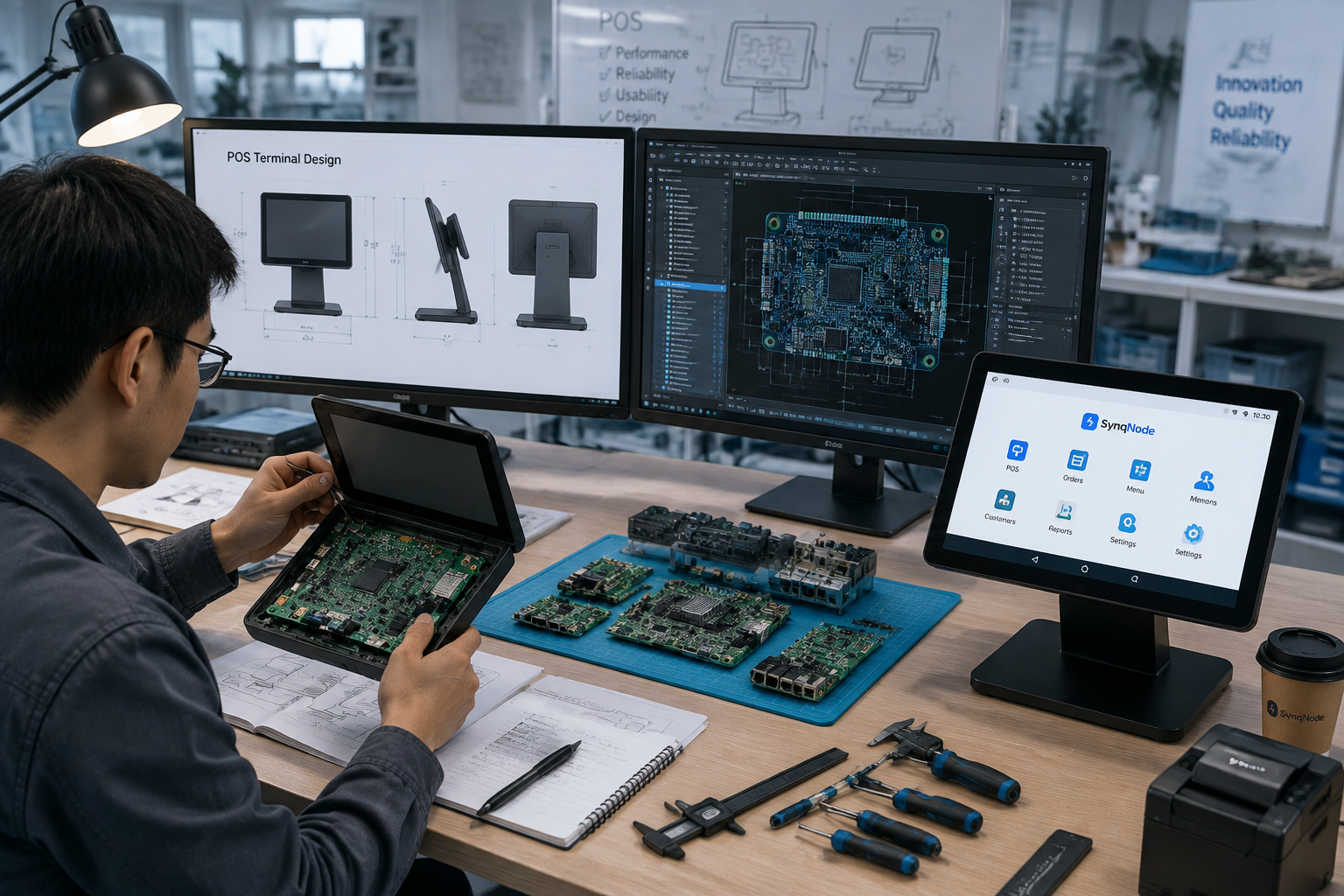 Custom hardware architectures and industrial designs are created by our specialized engineering team.